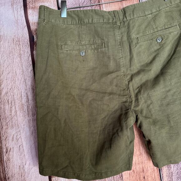Flint and Tinder Shorts Cotton Linen Blend Green Size 36 Summer Classic Preppy - Picture 5 of 9